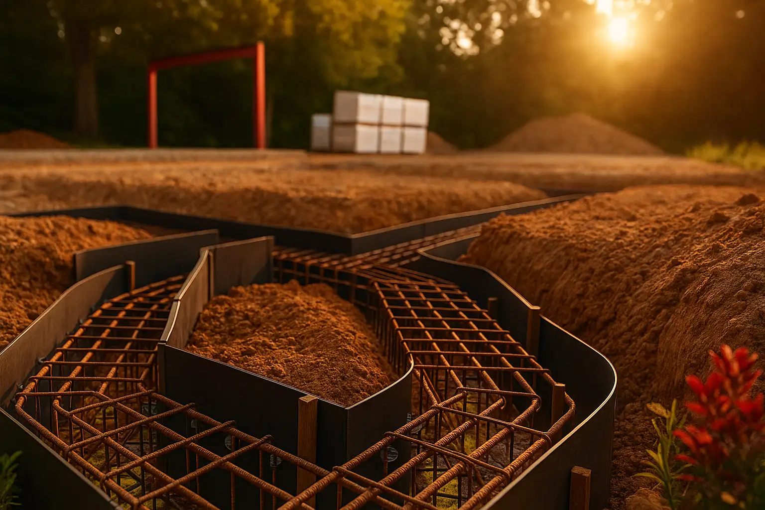 Reinforced Concrete Ground Beam Construction