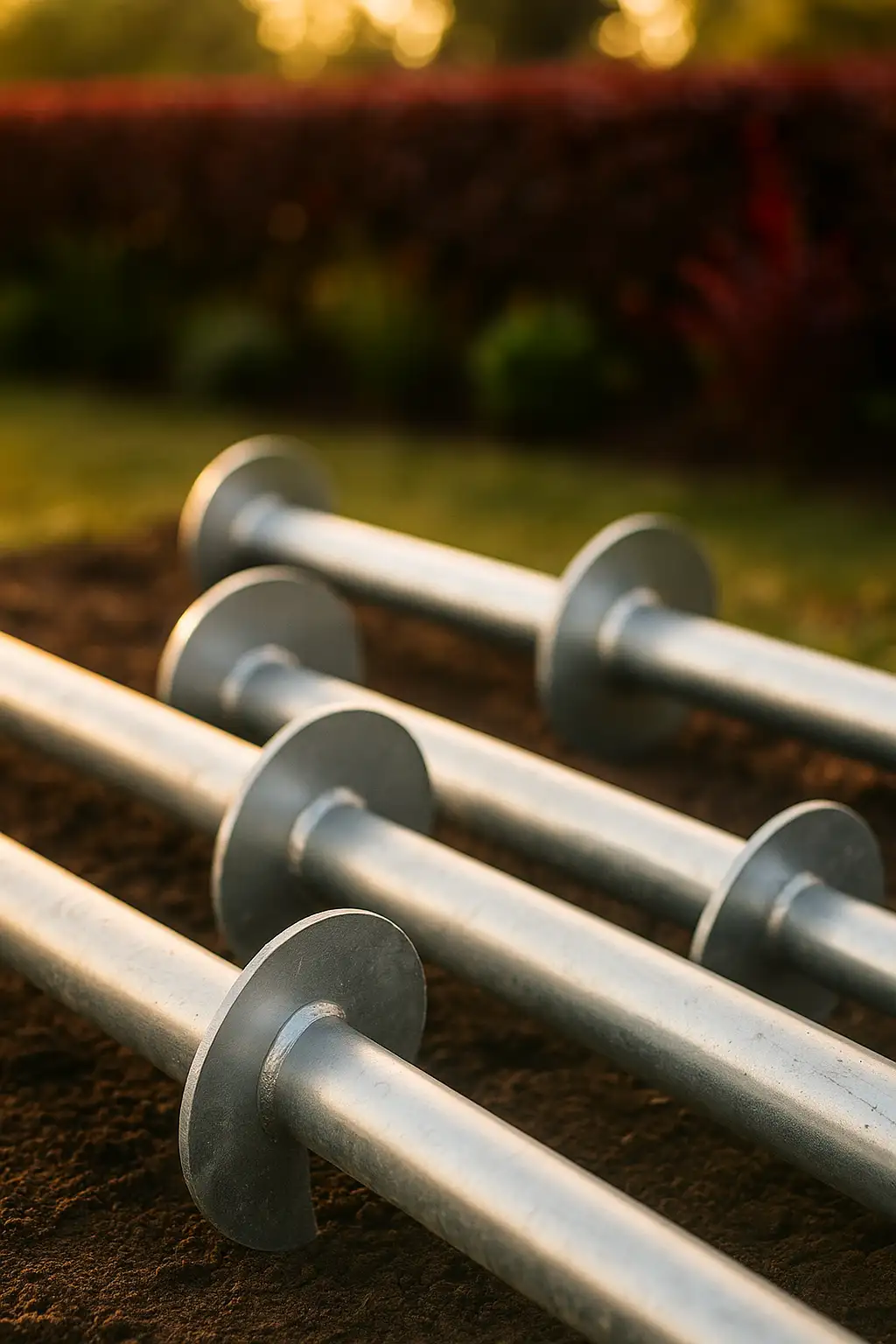 Helical screw pile with single helix plate detail