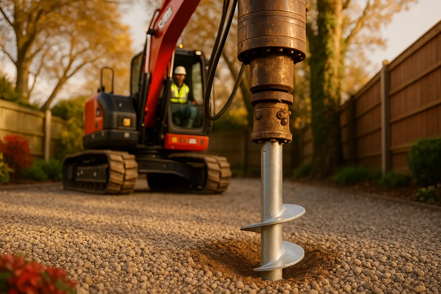 Helical screw pile installation with hydraulic torque head