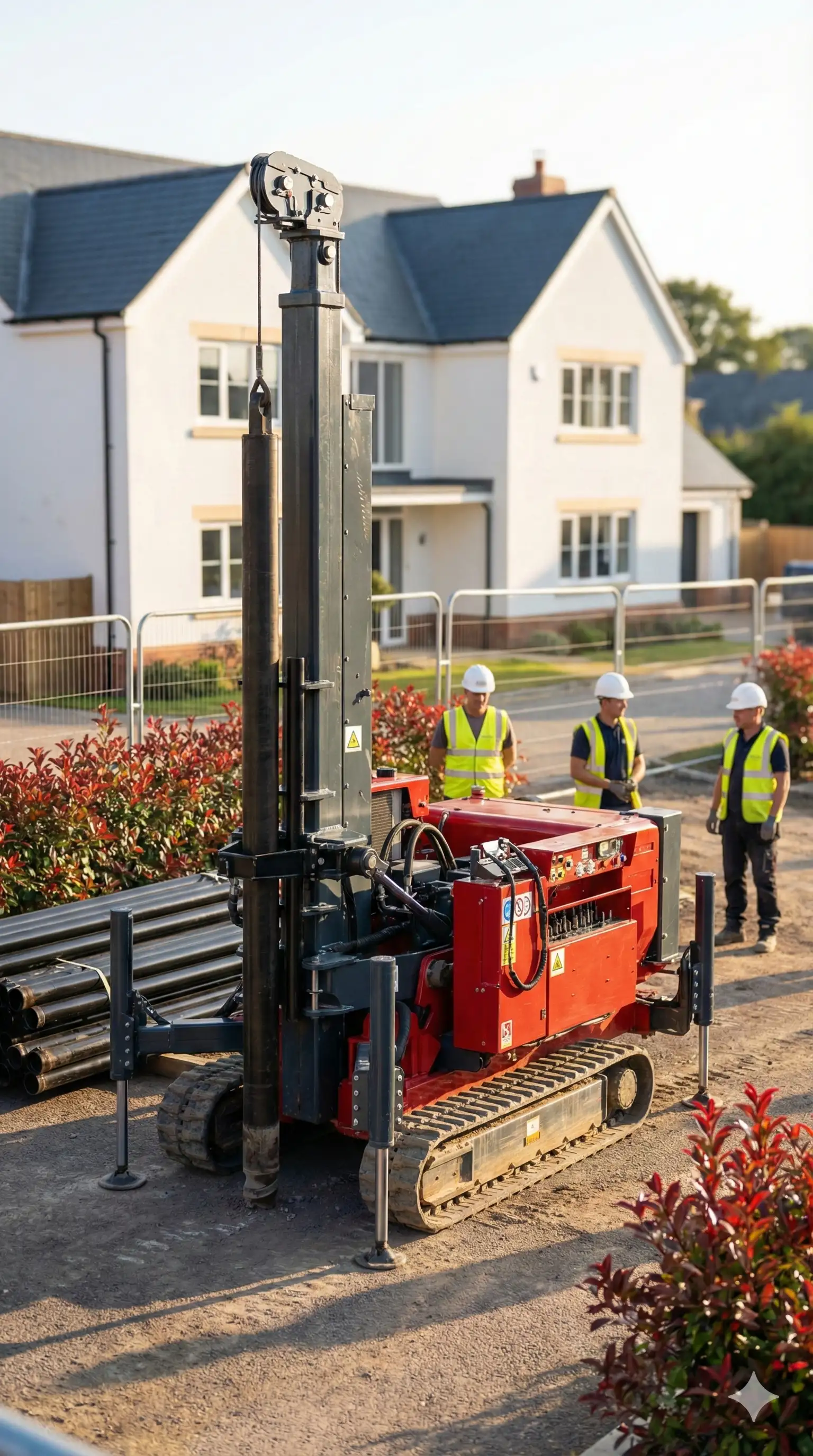 Steel Cased Pile Installation